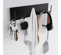Support mural magnétique pour clés avec 6 crochets pour porte d'entrée en métal, porte-ustensiles magnétique pour réfrigérateur, crochet de suspension magnétique puissant pour accrocher un sac à main,