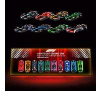 Support Mural Magnétique pour Lego Speed Champions F1 - Présentoir Premium Compatible avec 10 Voitures Le*GO de Course, Cadre d’Exposition avec Éclairage LED, Décoration Murale Maison/Bureau