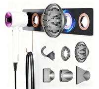 Support mural magnétique pour sèche-cheveux Dyson - Prise d'alimentation, diffuseur et buse