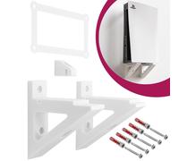 Support Mural Mobilefox Pour Sony PS5 Disque, Fixation Perçage Vis, Noir/Blanc
