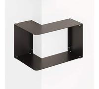 Support mural modulaire pour coin et bord, Fabriqué en Italie - Étagère murale en métal pour cuisine, chambre à coucher, séjour. Couleur noire.