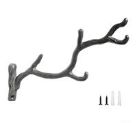 Support mural multi-crochets en fonte avec motif de branche d'arbre vintage, parfait pour organiser chapeaux et accessoires dans les espaces intérieurs et extérieurs