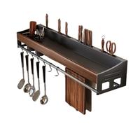 Support mural multifonction pour couteaux et baguettes - 80 cm - Avec 14 crochets pour ustensiles de cuisine, fourchettes, cuillères - Parfait pour la maison et l'hôtel