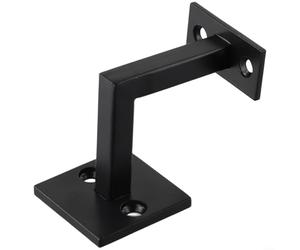 Support mural noir pour main courante, fabriqué en acier inoxydable SUS304 pour une excellente durabilité et stabilité, idéal pour les applications intérieures et extérieures