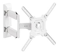 Support Mural TV Blanc 32-65, jusqu'à 35 kg, VESA 100x100 à 400x400, Bras Articulé Orientable Inclinable Pivotant M4-W Blanc