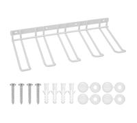 Support Mural Outils - 4 Crochets - Acier Q235 - Blanc - Rangement Garage Atelier