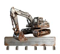 Support mural personnalisé en métal pour clés d'excavatrice, organiseur de clés décoratif pour les amateurs d'excavatrice, nouvelle maison, entrée, cuisine, garage, porte d'entrée (excavatrice 1)