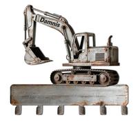 Support mural personnalisé en métal pour clés d'excavatrice, organiseur de clés décoratif pour les amateurs d'excavatrice, nouvelle maison, entrée, cuisine, garage, porte d'entrée (excavatrice 4)