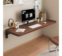 Support mural pliable en fer pour économiser de l'espace Blanc/marron Compact 40 x 30 cm Parfait pour la maison, le bureau, les petits espaces, design moderne, installation facile