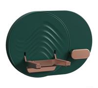 Support mural pliable pour sèche-cheveux, sans perçage, organiseur de salle de bain avec protection TPR (vert)