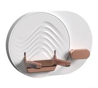 Support mural pliable pour sèche-cheveux, sans perçage, support de rangement de salle de bain avec TPR antidérapant et organiseur de cordon blanc, violet, vert, orange (blanc)