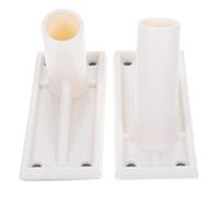 Support Mural Porte Drapeau Extérieur Réglable en Plastique Beige 2 Pièces | Pose sans Perçage, Maintien Ferme, pour Façade, Vitrine et Décorations de Fête