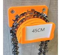 Support mural pour 6 chaînes de tronçonneuse, orange clair, avec 2 vis en acier inoxydable, support universel peu encombrant pour tous les modèles d'arbre à chaîne