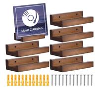 Support mural pour album - Taille 10 x 6 x 2,5 cm, construction en bois, ensemble de 6 pièces, conception d'organisateur multi-usage | Stockage d'enregistrements pour fichiers de journaux en vinyle, a