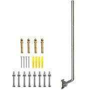 Support mural pour antenne réglable robuste de 134,6 cm, tuyaux d'extension | Mât d'antenne J-Pole en acier inoxydable 430 avec base pivotante pour Starlink (adaptateur requis), antennes TV