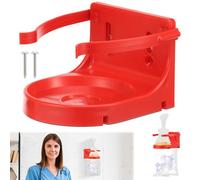 Support mural pour appareils de premiers secours pour appareils de secours d'étouffement, rouge, support bien visible pour appareils de premiers secours avec 2 compartiments de rangement pour masque