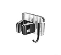 Support mural pour balai à franges avec clip et crochet pour organisateur de placard de salle de bain, maintient un rangement soigné pour balais, serpillères et outils ménagers (transparent simple)