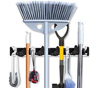 Support mural pour balai - Organisateur d'outils de jardin/organisateur d'outils de garage/porte-serpillère/support de pelle/cintre pour placard, garde-manger, abri de jardin, cour - 4 positions - 8