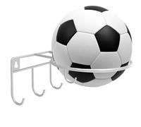 Support mural pour ballon de football - Étagère de rangement en métal avec crochets pour exercices de basket-ball, volley-ball, basket-ball, volley-ball - Support d'équipement de sport durable pour le