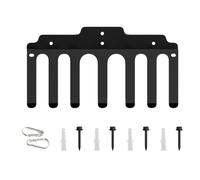 Support Mural pour Barre de Musculation - Support mural pour barre avec 7 crochets,Rack De Gym Pour Haltères - Pour salle de sport, maison, garage, fitness, exercice, musculation, barre, kettlebell, h