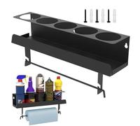 Support Mural Pour Bombe Aérosol 5 Trous Acier Support Aerosol Mural 43x9,6x10,2 Cm Organisateur D'outils Sans Fil Stocker 5 Bouteilles De Peinture Et Réservoirs Accessoires Pour Garage, Atelier Mais