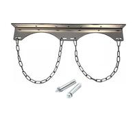 Support mural pour bouteille de gaz en acier inoxydable, support de réservoir d'oxygène/CO2/nitreux pour bouteilles de 8 L à 40 L, chaîne de sécurité réglable pour usage médical(2 bottles)