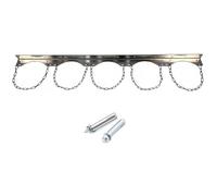 Support mural pour bouteille de gaz en acier inoxydable, support de réservoir d'oxygène/CO2/nitreux pour bouteilles de 8 L à 40 L, chaîne de sécurité réglable pour usage médical(5 bottles)