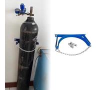 Support mural pour bouteille d'oxygène avec chaîne de sécurité et vis, support en acier pour bouteille d'azote/acétylène/propane, support robuste pour bouteille d'oxygène (longueur : 35 cm (13 3/4 pou