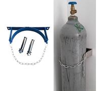 Support Mural pour Bouteille d'oxygène Portable avec vis et chaîne de sécurité, Chariot en Acier Robuste pour école et Laboratoire, étagère de Rangement Bleue pour Propane