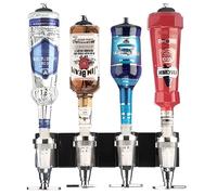 Support mural pour bouteilles - PEARL - 4 bouteilles - Doseur 4 cl - Dimensions 365x380x145 mm