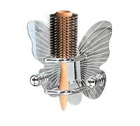Support mural pour brosse à cheveux - Organisateur d'outils à cheveux en bois - Étagère de rangement décorative - Support pour bandeau à cheveux en forme de papillon - Porte-outils sans perforation