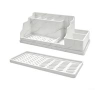 Support mural pour brosse à dents avec base de drainage en silicone (blanc)