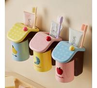 Support mural pour brosse à dents et gobelet de rinçage, organisateur de salle de bain pour toutes les occasions, style dopamine coloré, sans perçage, magnétique 1Pc banane [ensemble de gobelets de la