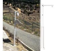 Support mural pour caméra de sécurité extérieure avec dôme en acier galvanisé, hauteur réglable de 3 m (9,8 pi) et piquet de sol. Support de surveillance robuste pour une surveillance optima