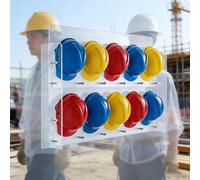 Support Mural pour Casques de Chantier en Acrylique Transparent - Organiseur et Porte-Casques de sécurité - Crochets de Rangement et présentoir pouvant accueillir 10 Casques