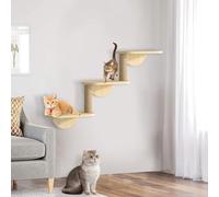 Support mural pour chat avec étagère, perchoir, griffoir, plate-forme de saut, arbre d'escalade compact pour chats d'intérieur