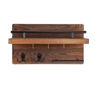 Support mural pour clés | Cintre décoratif rétro en bois - Organisateur de clés pour mur avec crochet d'étagère flottante - pour courrier, manteau, entrée, chapeau, sac à dos, sac à main, portefeuille