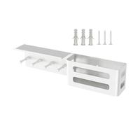 Support mural pour clés et courrier avec étagère - Organiseur d'entrée en métal avec crochets pour clés, courrier et portefeuilles | Support mural décoratif de ferme pour maison, appartement, couloir