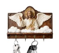 Support mural pour clés - Porte-clé 2D Jésus - Organisateur de clés | Pour appartement, ferme, église, entrée, étude, chambre, cuisine, salle de bain
