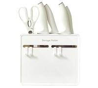 Support Mural Pour Couteau De Cuisine - Avec des Crochets et une Étagère de Rangement - Porte Ciseaux de Cuisine Mural avec Crochets - pour Éplucheur Éponge Torchon Maison Restaurant Appartement