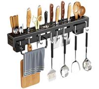 Support mural pour couteaux, couteaux muraux, ustensiles de cuisine | Pas de perforation, porte-couteaux multifonction avec crochet pour couteaux, fourchettes, baguettes, cuillères, maison, hôtel