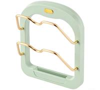 Support mural pour couvercles de casseroles plaqué or sans perçage, conçu pour le rangement multi-couvercles avec ventilation et supports sécurisés en forme de U (vert clair)