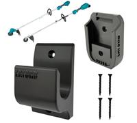 Support mural pour débroussailleuse Makita et batterie 18 V | Compatible avec tous les modèles de débroussailleuse Makita | Crochet de rangement mural robuste noir avec matériel inclus