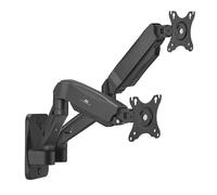 Maclean Support mural pour 2 moniteurs MC-988 – 17–32'', max 9 kg, ressort mécanique, noir G