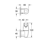 Support mural pour douchette chromé orientable MOVARIO - GROHE - 28401000