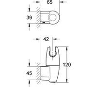 Support mural pour douchette chromé orientable MOVARIO - GROHE - 28401000
