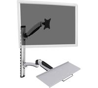 Support mural pour écran Digitus DA-90354 38,1 cm (15) - 68,6 cm (27) réglable en hauteur, tablette pour clavier, inclinable, mobile, rotatif
