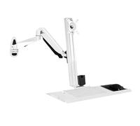 Support mural pour écran et clavier, angle réglable avec plateau de clavier pliable, construction en alliage d'aluminium, charge maximale 10 kg, idéal pour station de travail debout/assise