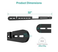 Support Mural Pour Enceinte Sonos Arc Avec Kit De Matériel Facile À Installer (Son003-B) Noir