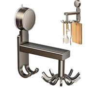 Support mural pour étagère à ustensiles : cadre en métal lourd, rail peu encombrant, texture mate élégante, support de rangement qui favorise un affichage ordonné et une portée fonctionnelle